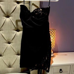 Black sexy mini dress.